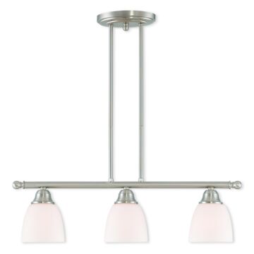 Somerville 3-Light Linear Chandelier in Brushed Nickel