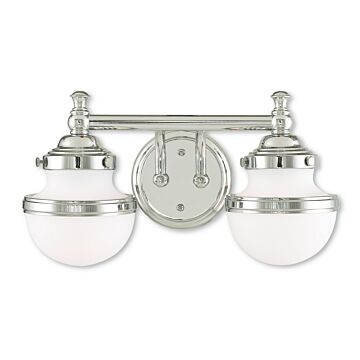 Oldwick 2-Light Bathroom Vanity Light in Polished Chrome