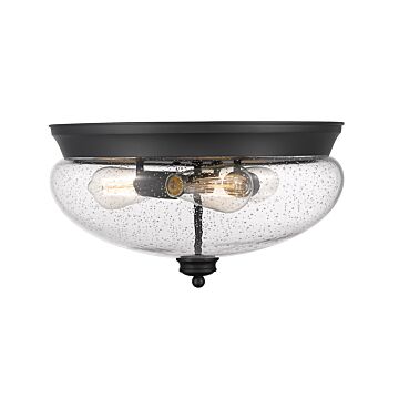 Z-Lite Amon 3-Light Flush Mount Ceiling Light In Matte Black