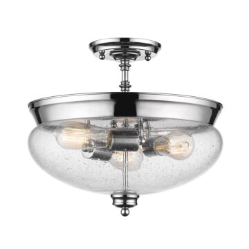 Z-Lite Amon 3-Light Semi Flush Mount Ceiling Light In Chrome