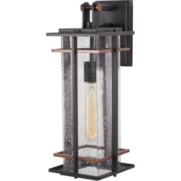 San Marcos One Light Outdoor Wall Mount in Coal WAntique Copper Accents by MinkaLavery