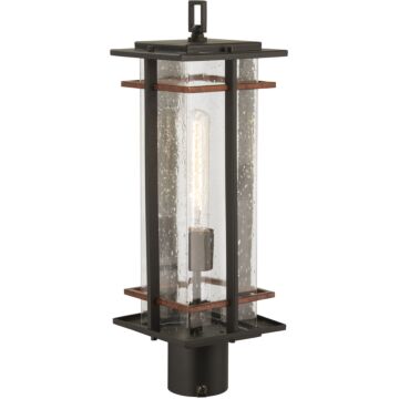 San Marcos One Light Outdoor Post Mount in Coal WAntique Copper Accents by MinkaLavery