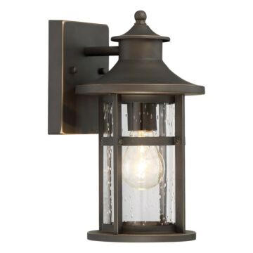Highland Ridge One Light Outdoor Wall Lamp in Oil Rubbed Bronze W Gold High by MinkaLavery