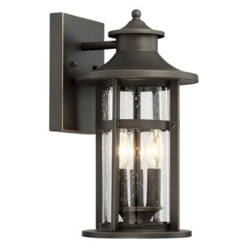 Highland Ridge Three Light Outdoor Wall Lamp in Oil Rubbed Bronze W Gold High by MinkaLavery