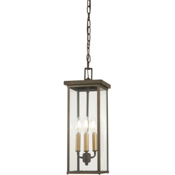Casway Four Light Chain Hung Lantern in Oil Rubbed Bronze W Gold High by MinkaLavery