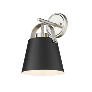 Z-Lite Z-Studio 1-Light Wall Sconce In Matte Black With Brushed Nickel