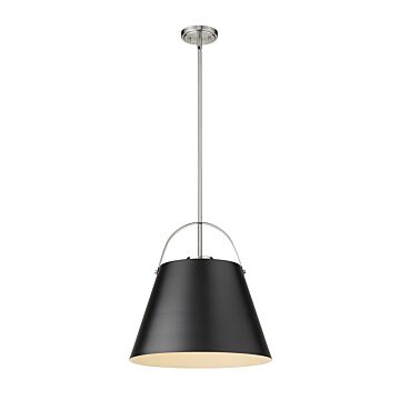Z-Lite Z-Studio 1-Light Pendant Light In Matte Black With Brushed Nickel