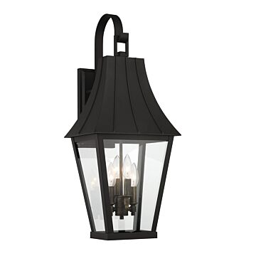 Chateau Grande Four Light Outdoor Wall Mount in Coal W Gold by Minka Lavery