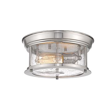 Z-Lite Sonna 2-Light Flush Mount Ceiling Light In Brushed Nickel