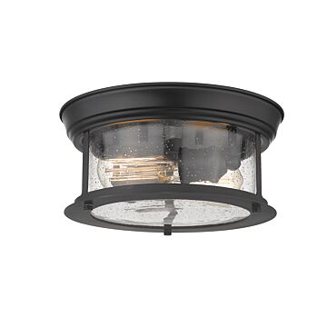 Z-Lite Sonna 2-Light Flush Mount Ceiling Light In Matte Black