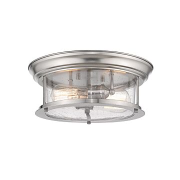 Z-Lite Sonna 2-Light Flush Mount Ceiling Light In Brushed Nickel