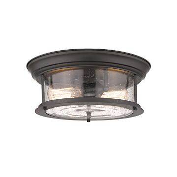 Z-Lite Sonna 2-Light Flush Mount Ceiling Light In Bronze