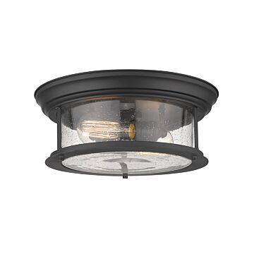 Z-Lite Sonna 2-Light Flush Mount Ceiling Light In Matte Black