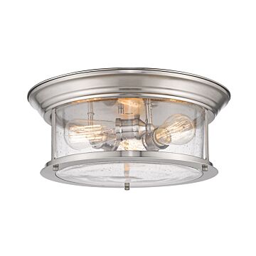 Z-Lite Sonna 3-Light Flush Mount Ceiling Light In Brushed Nickel