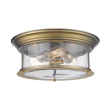 Z-Lite Sonna 3-Light Flush Mount Ceiling Light In Heritage Brass