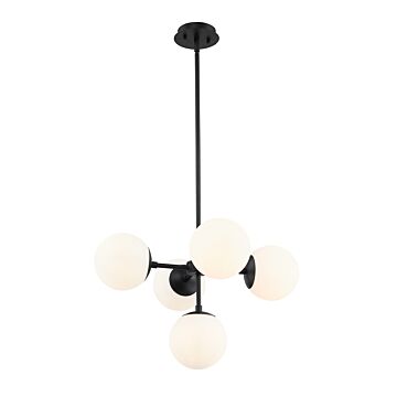 Z-Lite Midnetic 5-Light Pendant Light In Matte Black