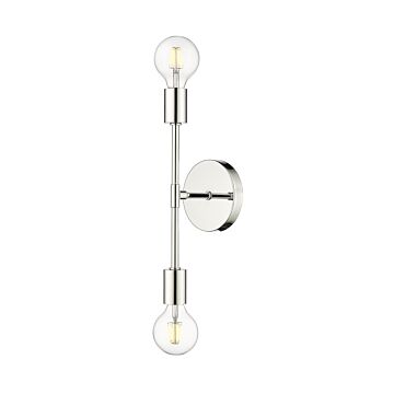 Z-Lite Modernist 2-Light Wall Sconce In Chrome