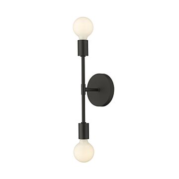 Z-Lite Modernist 2-Light Wall Sconce In Matte Black