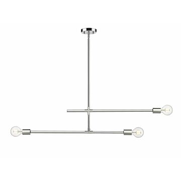 Z-Lite Modernist 3-Light Chandelier In Chrome