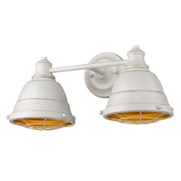 Bartlett FW Two Light Bath Vanity in French White by Golden