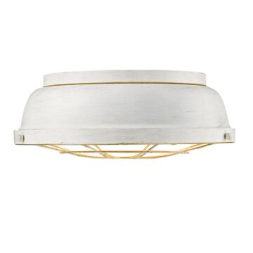 Bartlett FW Two Light Flush Mount in French White by Golden