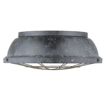 Bartlett BP Three Light Flush Mount in Black Patina by Golden