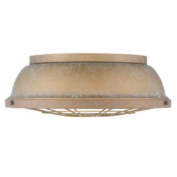 Bartlett CP Three Light Flush Mount in Copper Patina by Golden