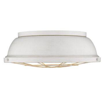 Bartlett FW Three Light Flush Mount in French White by Golden