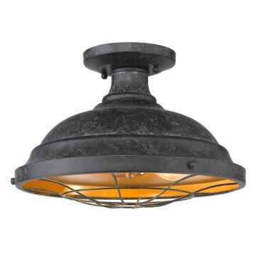 Bartlett BP Two Light Semi Flush Mount in Black Patina by Golden
