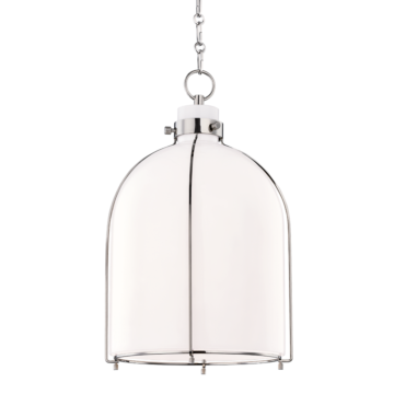 Eldridge One Light Pendant in Polished Nickel by Hudson Valley