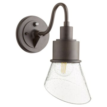 Torrey One Light Wall Mount in Oiled Bronze Clear Seeded by Quorum