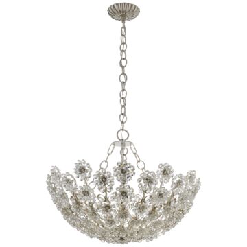 Claret  Chandelier in Burnished Silver Leaf by Visual Comfort Signature