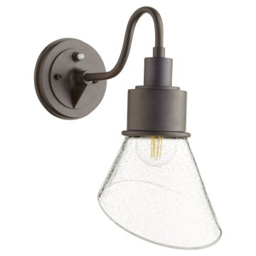 Torrey One Light Wall Mount in Oiled Bronze Clear Seeded by Quorum