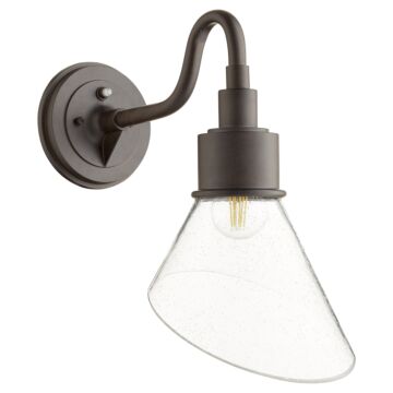 Torrey One Light Wall Mount in Oiled Bronze Clear Seeded by Quorum