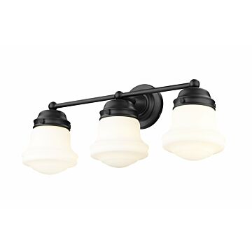 Z-Lite Vaughn 3-Light Bathroom Vanity Light In Matte Black