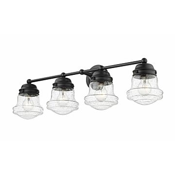 Z-Lite Vaughn 4-Light Bathroom Vanity Light In Matte Black