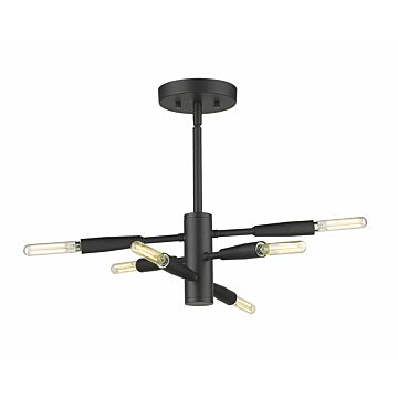 Z-Lite Ascension 6-Light Semi Flush Mount Ceiling Light In Matte Black