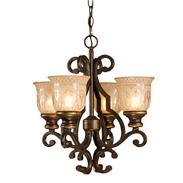 Norwalk Four Light Mini Chandelier in Bronze Umber by Crystorama