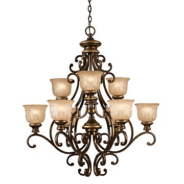 Norwalk Nine Light Chandelier in Bronze Umber by Crystorama