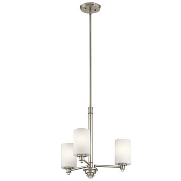 Joelson Three Light Mini Chandelier in Brushed Nickel by Kichler
