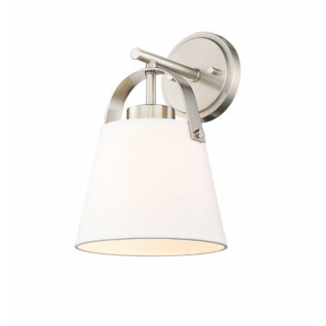 Z-Studio Linen Pendant 1-Light Wall Sconce in Brushed Nickel