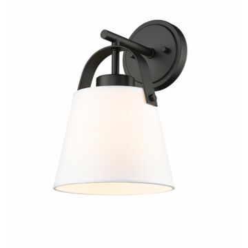 Z-Studio Linen Pendant 1-Light Wall Sconce in Matte Black