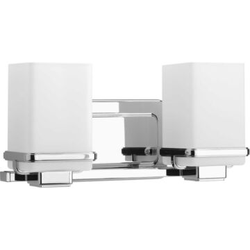 Metric 2-Light Bathroom Vanity Light in Polished Chrome