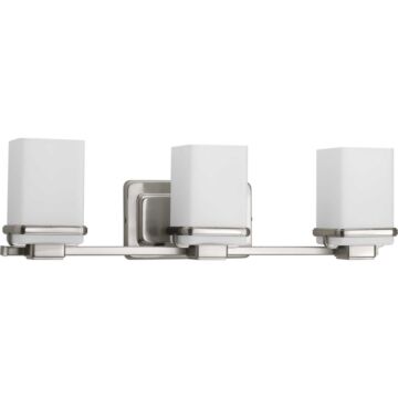 Metric 3-Light Bathroom Vanity Light in Brushed Nickel