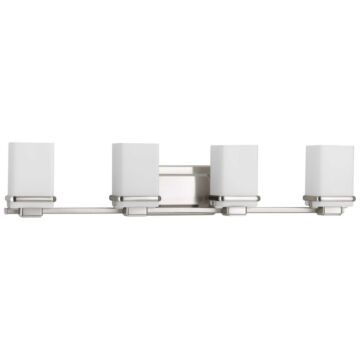 Metric 4-Light Bathroom Vanity Light in Brushed Nickel