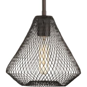 Mesh 1-Light Mini Pendant in Antique Bronze