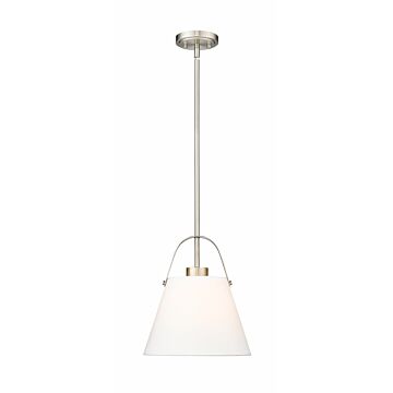 Z-Studio Linen Pendant 1-Light Pendant in Brushed Nickel