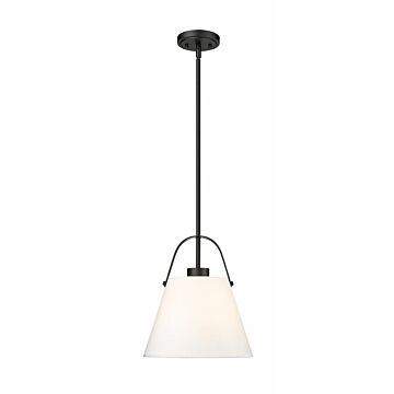 Z-Studio Linen Pendant 1-Light Pendant in Matte Black