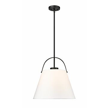 Z-Studio Linen Pendant 1-Light Pendant in Matte Black