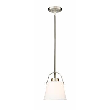 Z-Studio Linen Pendant 1-Light Pendant in Brushed Nickel